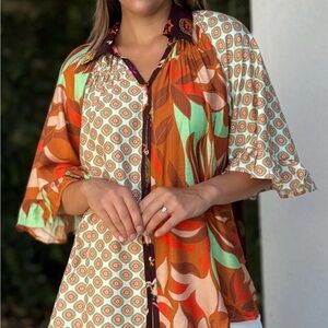 Forever That Girl Raglan Peasant Blouse Anthropologie Dupe Gigio L NWT